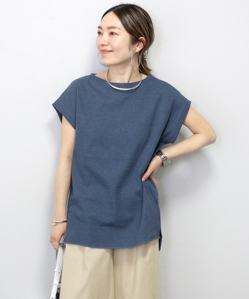 Aletta vita（アレッタビータ）の「ボートネックワッフルスクエアプルオーバー（Tシャツ/カットソー・レディース・ネイビー/ブラック/オフホワイト・FREE）」の12枚目の写真