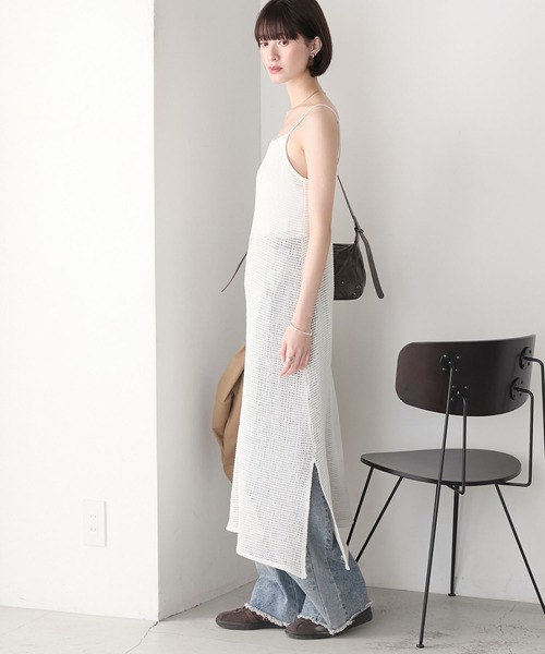 forksy.】カップ付き メッシュ キャミワンピース forksy.│MONO-MART