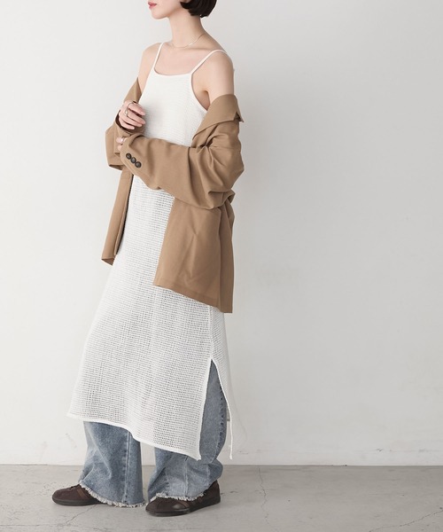forksy.】カップ付き メッシュ キャミワンピース forksy.│MONO-MART
