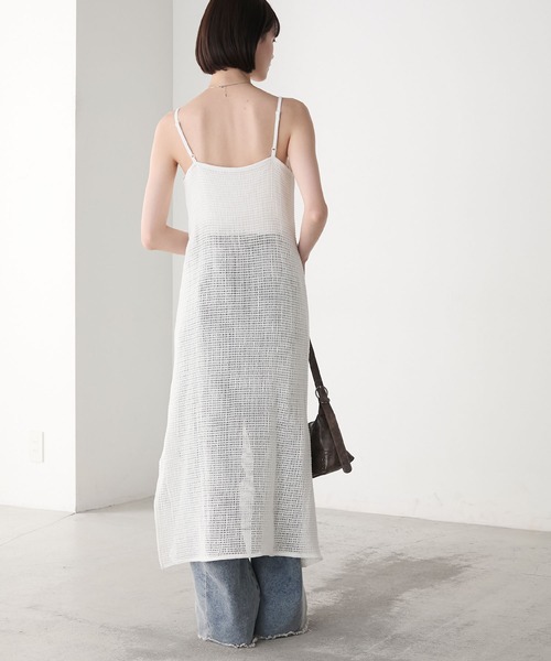 forksy.（フォルクシー）の「【forksy.】カップ付き メッシュ キャミワンピース（ワンピース・レディース・オフホワイト/ブラック・FREE）」の10枚目の写真