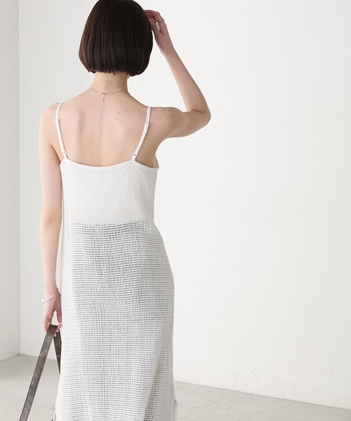 forksy.（フォルクシー）の「【forksy.】カップ付き メッシュ キャミワンピース（ワンピース・レディース・オフホワイト/ブラック・FREE）」の13枚目の写真