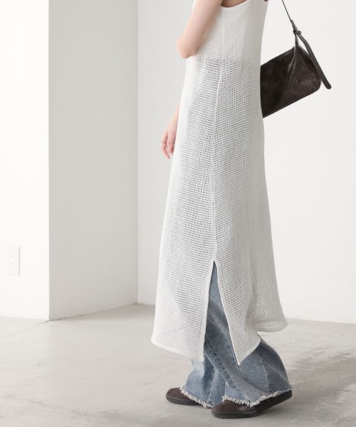 forksy.（フォルクシー）の「【forksy.】カップ付き メッシュ キャミワンピース（ワンピース・レディース・オフホワイト/ブラック・FREE）」の15枚目の写真