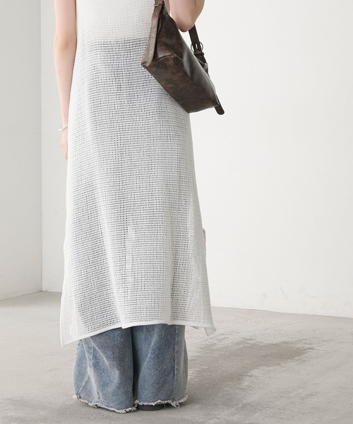 forksy.（フォルクシー）の「【forksy.】カップ付き メッシュ キャミワンピース（ワンピース・レディース・オフホワイト/ブラック・FREE）」の16枚目の写真