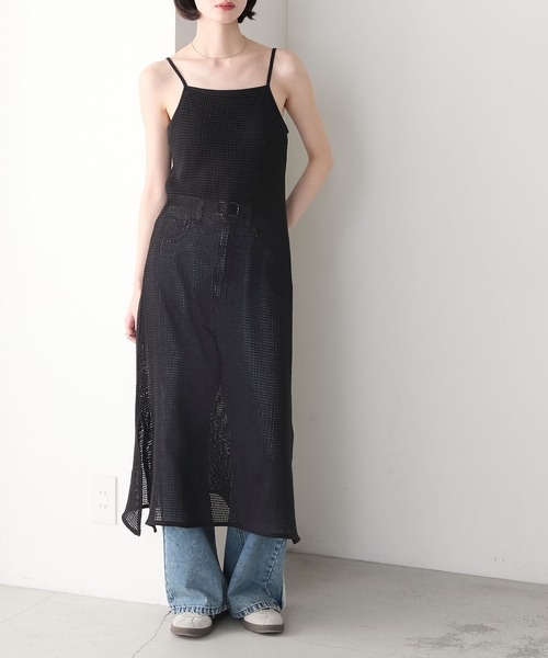 forksy.】カップ付き メッシュ キャミワンピース forksy.│MONO