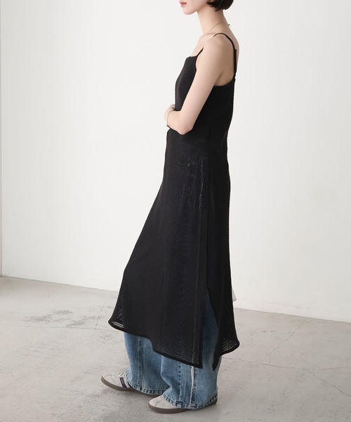 forksy.】カップ付き メッシュ キャミワンピース（ワンピース