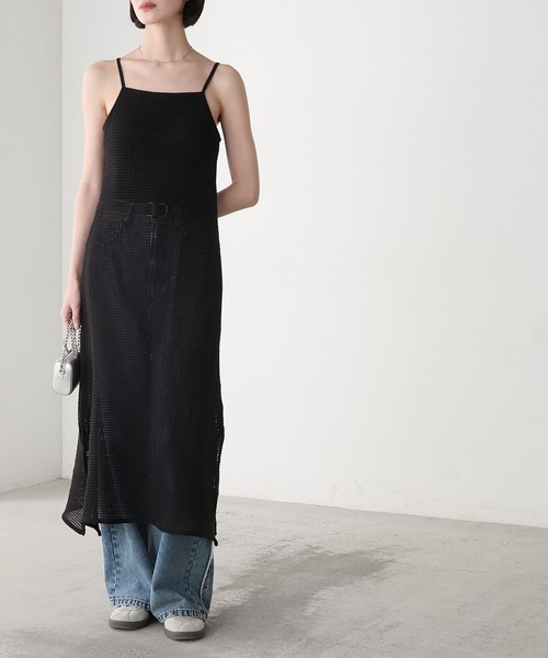 forksy.（フォルクシー）の「【forksy.】カップ付き メッシュ キャミワンピース（ワンピース・レディース・オフホワイト/ブラック・FREE）」の22枚目の写真
