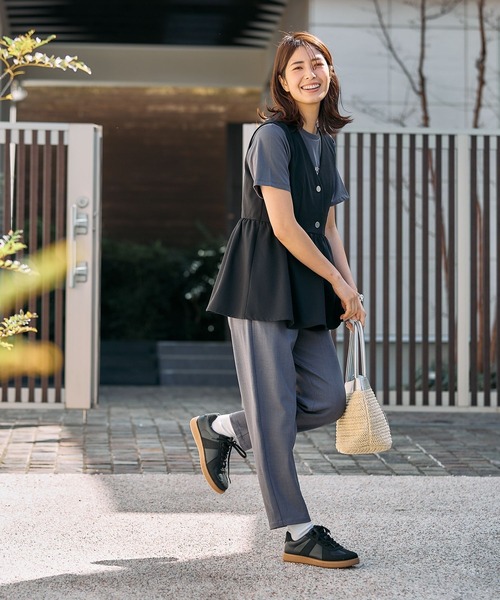 FOUND GOOD（ファウンドグッド）の「ペプラムベスト（ベスト・レディース・グレー系8/イエロー系2/アイボリー/ブラック・S/M/L）」の16枚目の写真