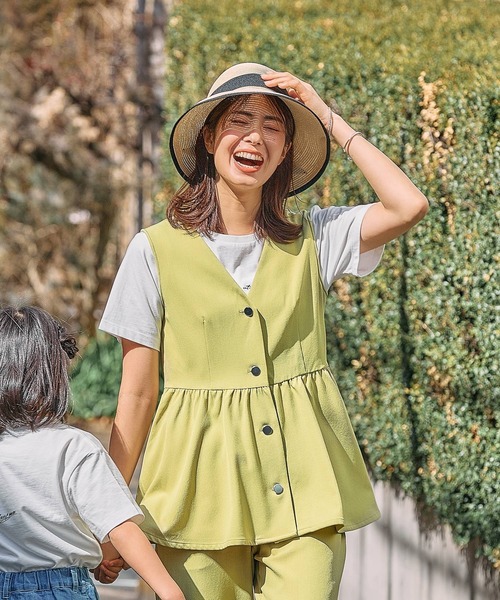 FOUND GOOD（ファウンドグッド）の「ペプラムベスト（ベスト・レディース・グレー系8/イエロー系2/アイボリー/ブラック・S/M/L）」の7枚目の写真