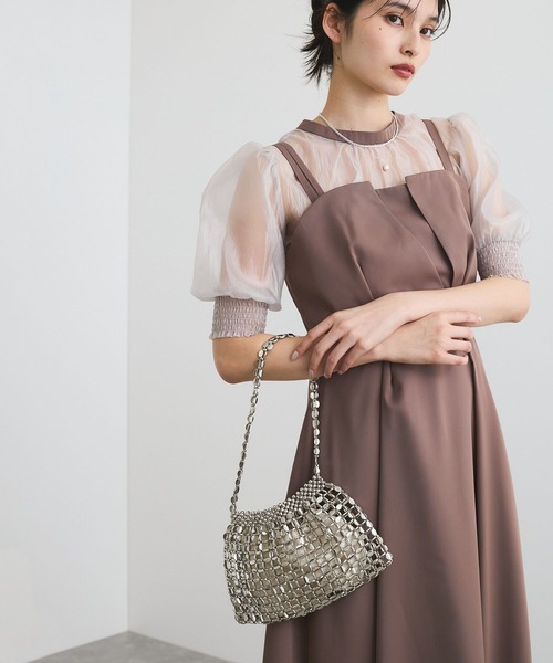 VIS(ビス)の「ビーズ2WAYバッグ(ハンドバッグ・レディース・シルバー・FREE)」の3枚目の写真