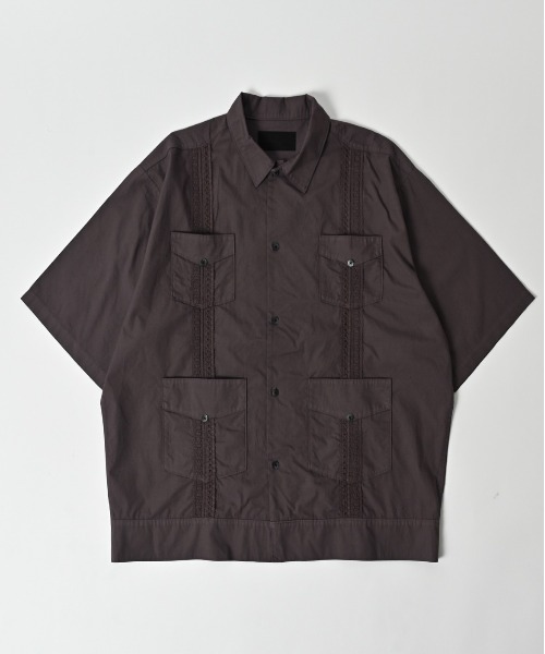 ADAM PATEK(アダムパテック)の「【ADAMPATEK/アダムパテック】overdyed cuban shirt/製品染めキューバシャツ(シャツ/ブラウス・メンズ・チャコールグレー/ブラック・2/1)」の1枚目の写真