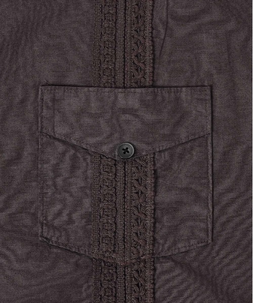 ADAM PATEK(アダムパテック)の「【ADAMPATEK/アダムパテック】overdyed cuban shirt/製品染めキューバシャツ(シャツ/ブラウス・メンズ・チャコールグレー/ブラック・2/1)」の3枚目の写真