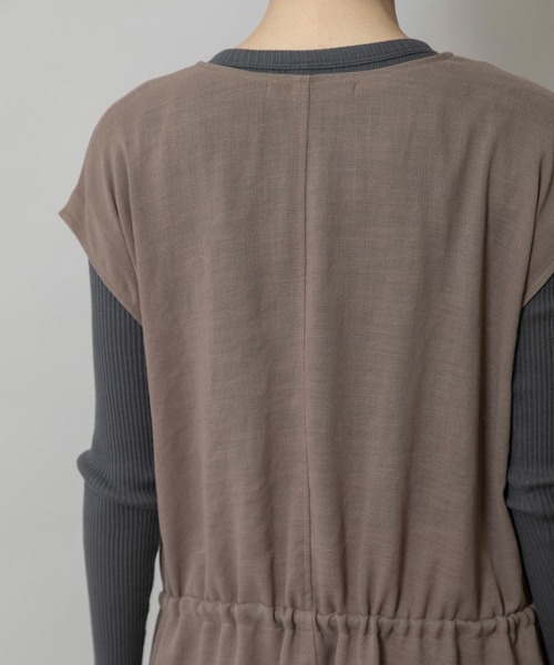 Munich(ミューニック)の「【速乾性】【通気性】【防シワ】麻調メッシュドローストリングワンピース(ワンピース・レディース・ブラック/ベージュ/ブラウン・FREE)」の22枚目の写真