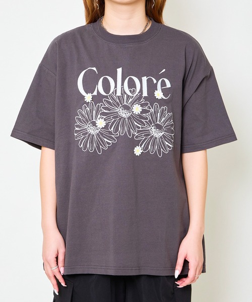 GORGE(ゴージ)の「《フラワー刺しゅう×ロゴ映え》ルーズTシャツ(Tシャツ/カットソー・レディース・スミクロ/ネイビー/オフホワイト/ボルドー・F)」の22枚目の写真