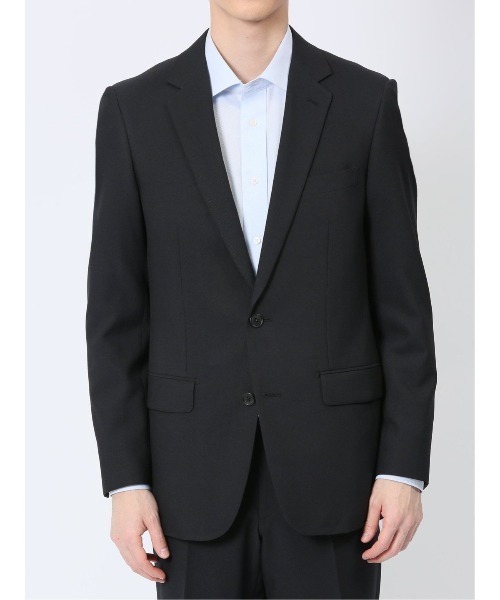 TAKA-Q(タカキュー)の「スーツ メンズ 上下 セットアップ ツーピース ビジネス ストレッチ ウォッシャブル 2つボタン スリム ジオメトリック 黒(スーツセット・メンズ・ブラック・A5/A6/A7/4Y/5Y/AB5/A4/AB6/AB7/6Y)」の4枚目の写真