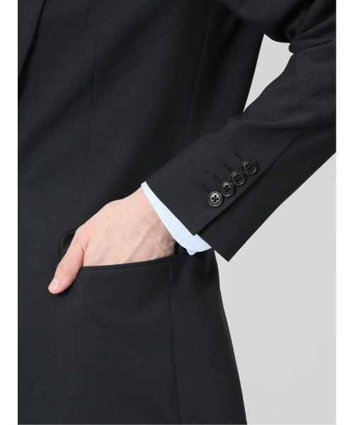TAKA-Q(タカキュー)の「スーツ メンズ 上下 セットアップ ツーピース ビジネス ストレッチ ウォッシャブル 2つボタン スリム ジオメトリック 黒(スーツセット・メンズ・ブラック・A5/A6/A7/4Y/5Y/AB5/A4/AB6/AB7/6Y)」の14枚目の写真