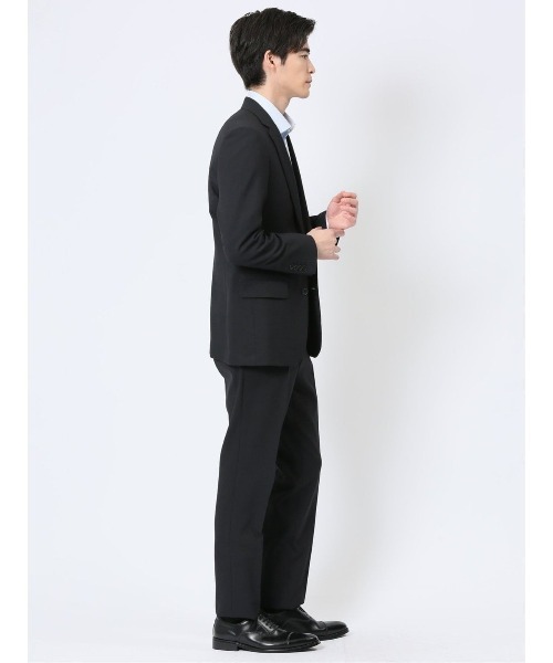 TAKA-Q(タカキュー)の「スーツ メンズ 上下 セットアップ ツーピース ビジネス ストレッチ ウォッシャブル 2つボタン スリム ジオメトリック 黒(スーツセット・メンズ・ブラック・A5/A6/A7/4Y/5Y/AB5/A4/AB6/AB7/6Y)」の8枚目の写真