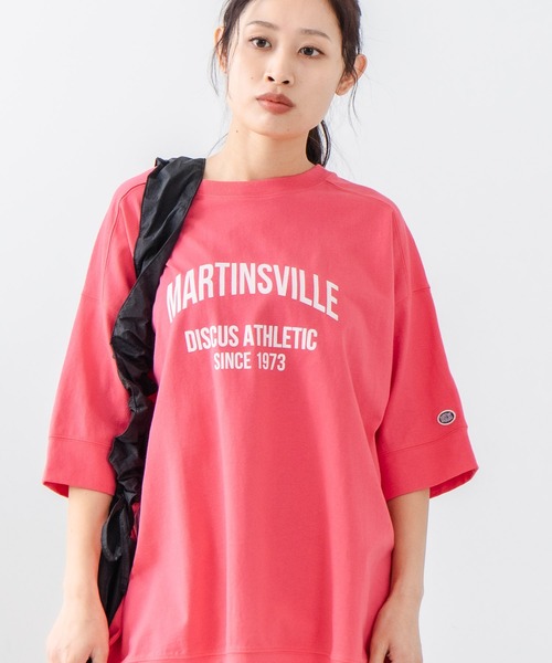 DISCUS(ディスカス)の「【DISCUS/ディスカス】ヘビーウェイトロゴBIGTシャツ(Tシャツ/カットソー・レディース・オフホワイト/グリーン/レッド/チャコールグレー/ブラック/ブルー・LARGE/MEDIUM)」の6枚目の写真