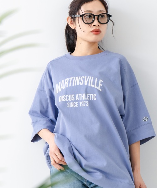 DISCUS(ディスカス)の「【DISCUS/ディスカス】ヘビーウェイトロゴBIGTシャツ(Tシャツ/カットソー・レディース・オフホワイト/グリーン/レッド/チャコールグレー/ブラック/ブルー・LARGE/MEDIUM)」の5枚目の写真