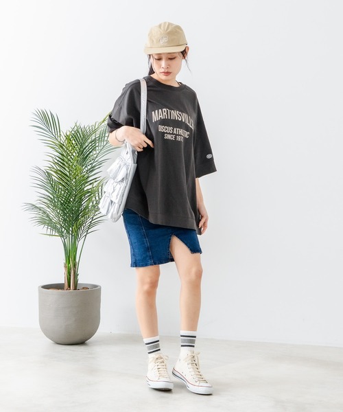 DISCUS(ディスカス)の「【DISCUS/ディスカス】ヘビーウェイトロゴBIGTシャツ(Tシャツ/カットソー・レディース・オフホワイト/グリーン/レッド/チャコールグレー/ブラック/ブルー・LARGE/MEDIUM)」の18枚目の写真