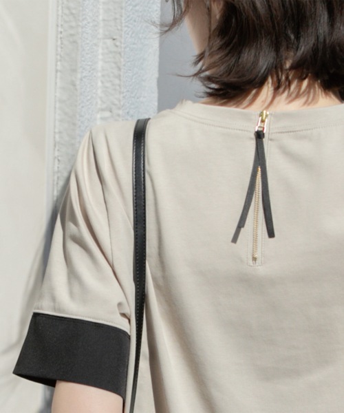 OPAQUE.CLIP(オペークドットクリップ)の「ペプラム切替ドッキングトップス【洗濯機洗い可】(Tシャツ/カットソー・レディース・ブラック/チャコール/ベージュ系4/ホワイト・00)」の17枚目の写真