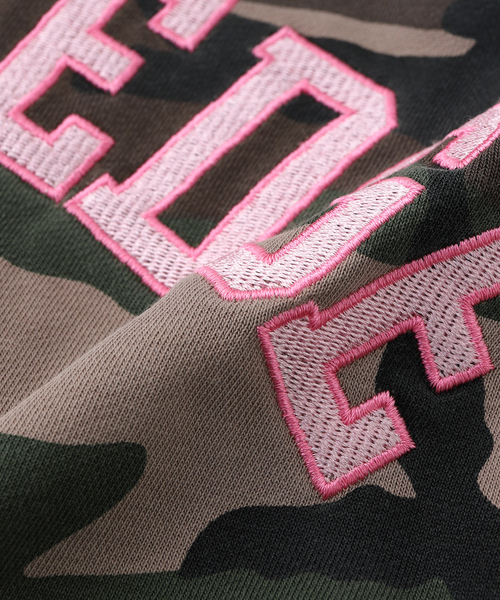 WOKE EDGE ピンク パーカー WOKE EDGE(ウォークエッジ) Washed Thermal Zip Hoodieサーマル