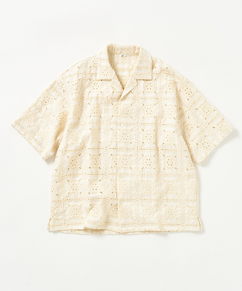 417 EDIFICE（フォーワンセブンエディフィス）の「スクエア エンブロイダリー シャツ（シャツ/ブラウス・メンズ・ホワイト系その他/グリーン/ブルー/エメラルドブルー・MEDIUM/LARGE）」の2枚目の写真