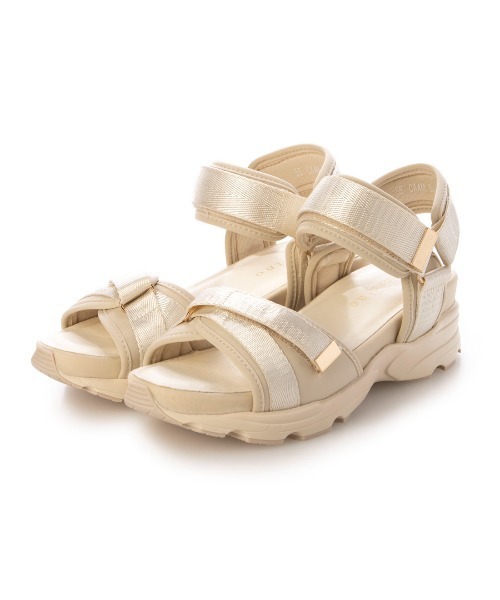 carino(カリーノ)の「厚底クロスベルトスポーツサンダル(サンダル・レディース・アイボリー/ブラック/デザートカモ・L/M/S)」の2枚目の写真