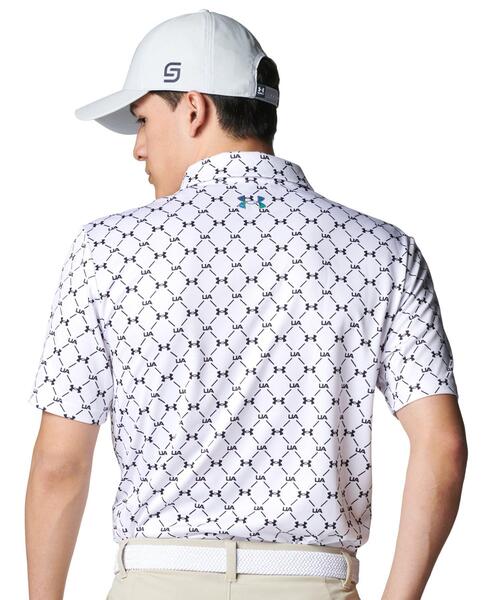 UNDER ARMOUR(アンダーアーマー)の「UAアーマードライ マイクロ モノグラム ポロ(ゴルフ/メンズ)(ポロシャツ・メンズ・グレー系その他・L/M/XL/2XL/S)」の2枚目の写真