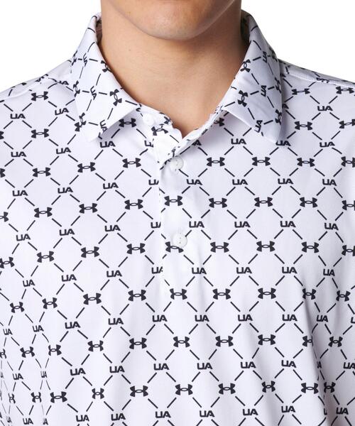 UNDER ARMOUR(アンダーアーマー)の「UAアーマードライ マイクロ モノグラム ポロ(ゴルフ/メンズ)(ポロシャツ・メンズ・グレー系その他・L/M/XL/2XL/S)」の4枚目の写真