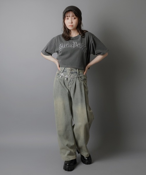 SPINNS(スピンズ)の「メタルチェーンベルト/ビッグクロス(ベルト・レディース・ブラック/シルバー・ONESIZE)」の5枚目の写真