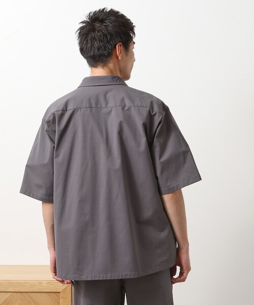 THE SHOP TK （ザ ショップ ティーケー ）の「パーフェクテックツイル5分袖シャツ【セットアップ可/吸水速乾/UVカット/アンチピリング】（シャツ/ブラウス・メンズ・チャコールグレー/ブラック・03/02/04）」の8枚目の写真