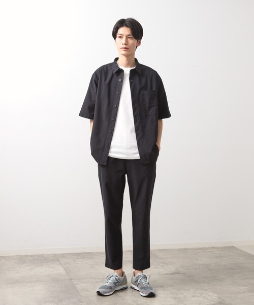 THE SHOP TK （ザ ショップ ティーケー ）の「パーフェクテックツイル5分袖シャツ【セットアップ可/吸水速乾/UVカット/アンチピリング】（シャツ/ブラウス・メンズ・チャコールグレー/ブラック・03/02/04）」の15枚目の写真