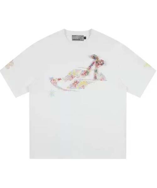 リ*カ様 45R 45RPM アート フラワー プリント Tシャツ ワイド ドル 45R（フォーティファイブアール）の「ギマニットのフラワー