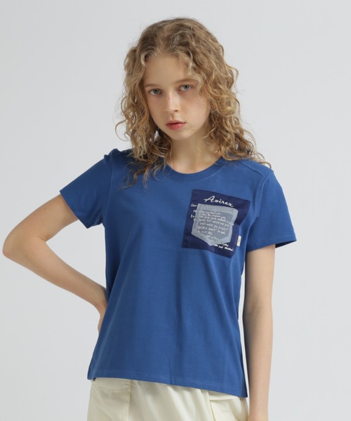 AVIREX(アヴィレックス)の「MILITARY ORGANDY POCKET T-SHIRT/ミリタリーオーガンジーポケットTシャツ(Tシャツ/カットソー・レディース・チャコールグレー/ブルー/オフホワイト・S/M/L)」の12枚目の写真