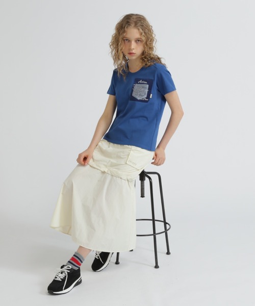 AVIREX(アヴィレックス)の「MILITARY ORGANDY POCKET T-SHIRT/ミリタリーオーガンジーポケットTシャツ(Tシャツ/カットソー・レディース・チャコールグレー/ブルー/オフホワイト・S/M/L)」の11枚目の写真