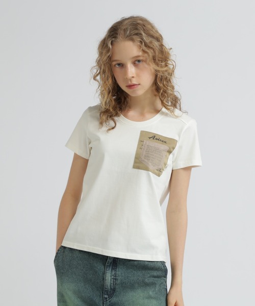 AVIREX(アヴィレックス)の「MILITARY ORGANDY POCKET T-SHIRT/ミリタリーオーガンジーポケットTシャツ(Tシャツ/カットソー・レディース・チャコールグレー/ブルー/オフホワイト・S/M/L)」の22枚目の写真