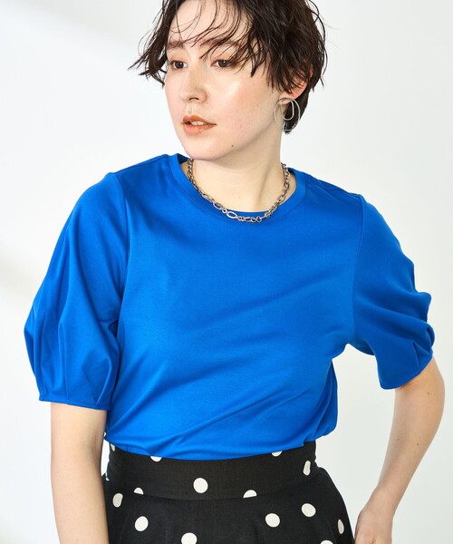 「NOLLEY'S」 半袖カットソー 36 サックスブルー レディース ノーリーズ NOLLEY'S W.G.ニットT （サックス） -ファッション
