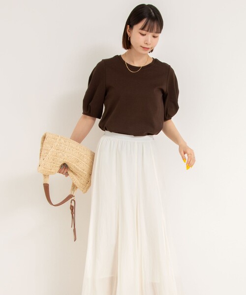 NOLLEY&#39;S - 【オシャレ⭐人気⭐NOLLEYS】アイボリー　長袖カットソー NOLLEY'S（ノーリーズ）の「袖布帛プルオーバーカットソー（T