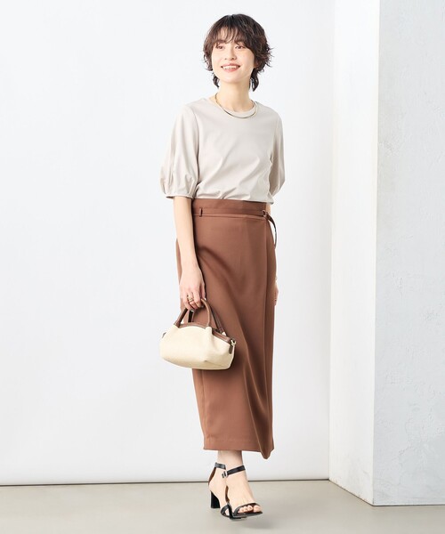 NOLLEY’S（ノーリーズ）の「高機能 LA＋スムース5分袖プルオーバーカットソー（Tシャツ/カットソー・レディース・ホワイト/ブルー/ベージュ/チャコールグレー/ネイビー/ダークブラウン/レッド・36/38）」の9枚目の写真