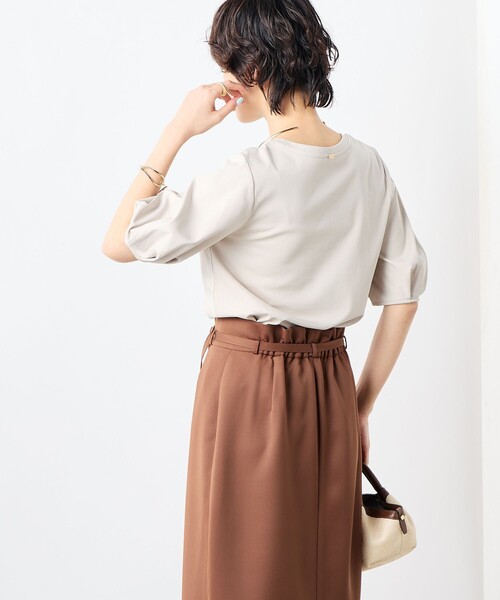 NOLLEY’S（ノーリーズ）の「高機能 LA＋スムース5分袖プルオーバーカットソー（Tシャツ/カットソー・レディース・ホワイト/ブルー/ベージュ/チャコールグレー/ネイビー/ダークブラウン/レッド・36/38）」の13枚目の写真