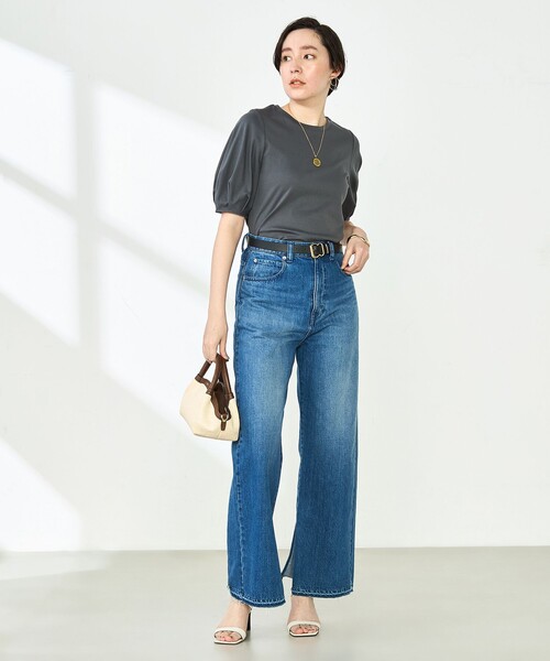 NOLLEY’S（ノーリーズ）の「高機能 LA＋スムース5分袖プルオーバーカットソー（Tシャツ/カットソー・レディース・ホワイト/ブルー/ベージュ/チャコールグレー/ネイビー/ダークブラウン/レッド・36/38）」の17枚目の写真