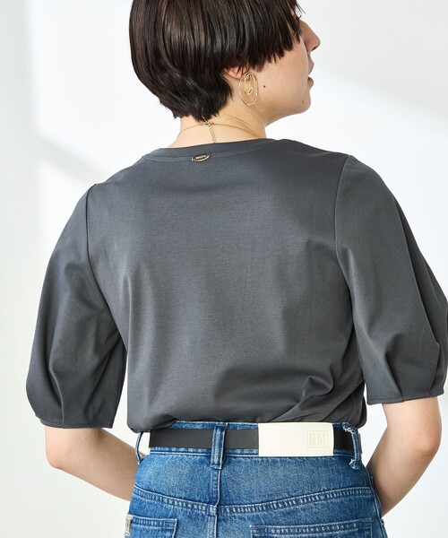 NOLLEY’S（ノーリーズ）の「高機能 LA＋スムース5分袖プルオーバーカットソー（Tシャツ/カットソー・レディース・ホワイト/ブルー/ベージュ/チャコールグレー/ネイビー/ダークブラウン/レッド・36/38）」の20枚目の写真