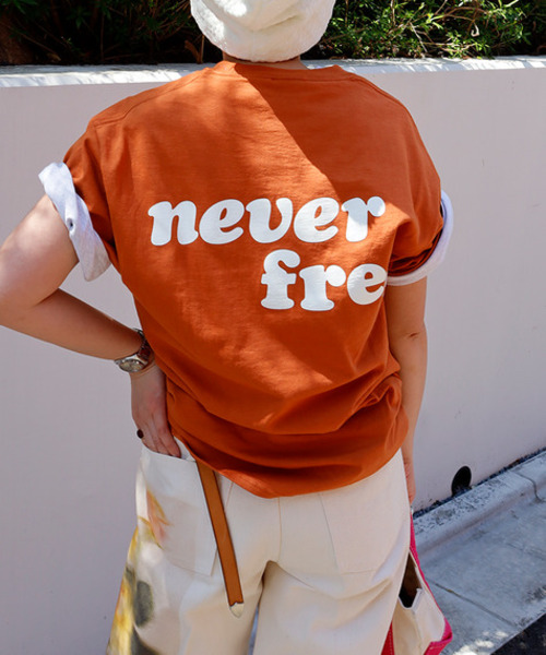 NOTHIN SPECIAL(ナッシンスペシャル)の「【NOTHIN SPECIAL/ナッシンスペシャル】 NEVER FREE TEE(Tシャツ/カットソー・レディース・オレンジ・MEDIUM)」の1枚目の写真