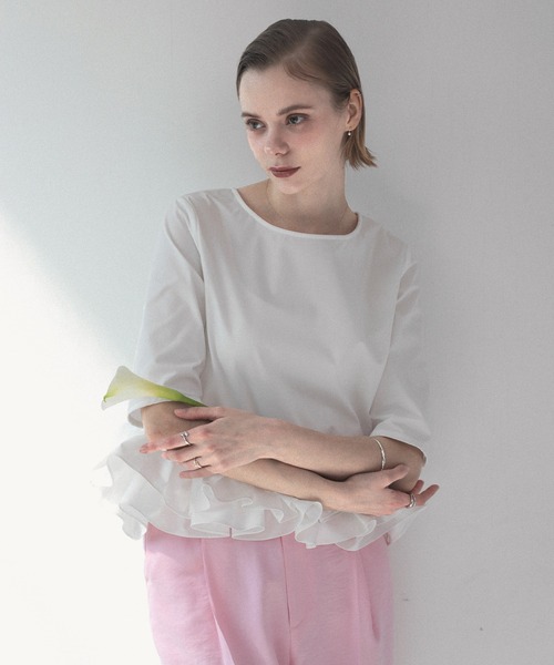 5分袖裾フリルブラウス（シャツ/ブラウス）｜MERAKI（メラキ）の