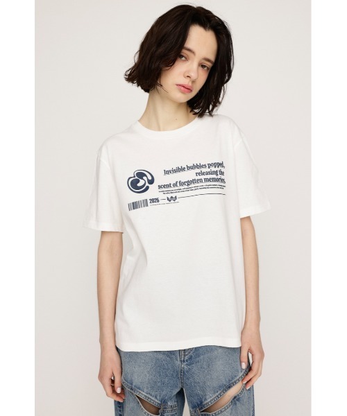 ロゴプリント ストレートカット コットンジャージーTシャツ 楽天市場】ロゴTシャツ / 公式 CUBE SUGAR 綿麻 天竺 カットソー