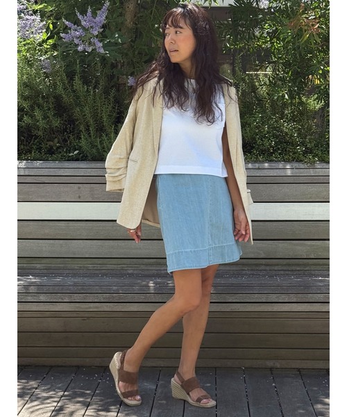 BANANA REPUBLIC FACTORY STORE（バナナリパブリック ファクトリーストア）の「BANANA REPUBLIC FACTORY STORE　　デニム トップステッチ ミニスカート（デニムスカート・レディース・ライトインディゴブルー・2/4/0/6/8）」の6枚目の写真