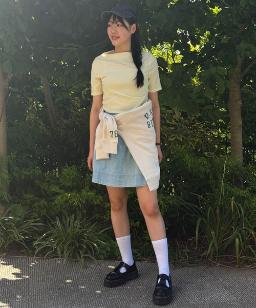 BANANA REPUBLIC FACTORY STORE（バナナリパブリック ファクトリーストア）の「BANANA REPUBLIC FACTORY STORE　　デニム トップステッチ ミニスカート（デニムスカート・レディース・ライトインディゴブルー・2/4/0/6/8）」の7枚目の写真
