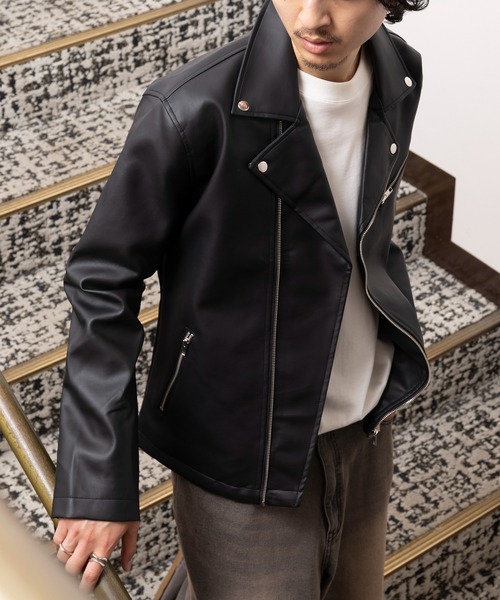 セール】【MAGASIN DE MODE Brew】PUレザー ダブルライダース STS