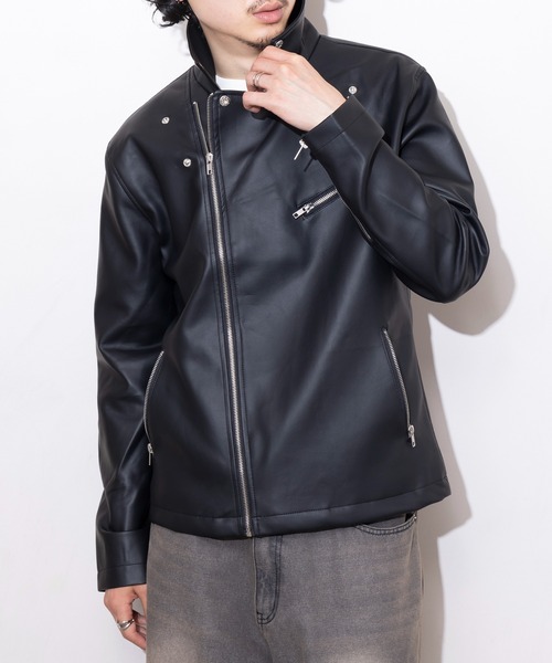 セール】【MAGASIN DE MODE Brew】PUレザー ダブルライダース STS