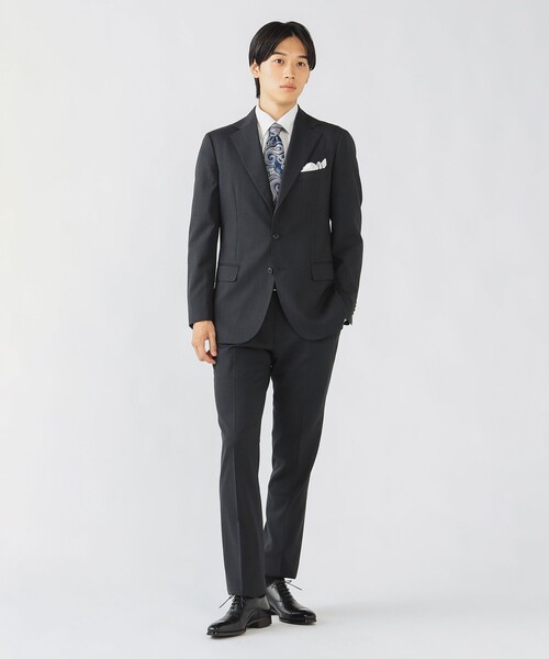 BEAMS HEART(ビームスハート)の「【フォーマル】ベーシック ソリッド 3ボタン スーツ(セットアイテム)「ウォッシャブル・ストレッチ」(スーツセット・メンズ・ブラック/チャコールグレー/ネイビー・X-SMALL/SMALL/MEDIUM/LARGE/X-LARGE/XX-LARGE)」の2枚目の写真